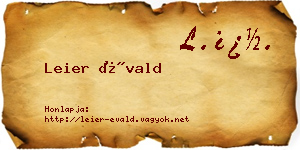 Leier Évald névjegykártya